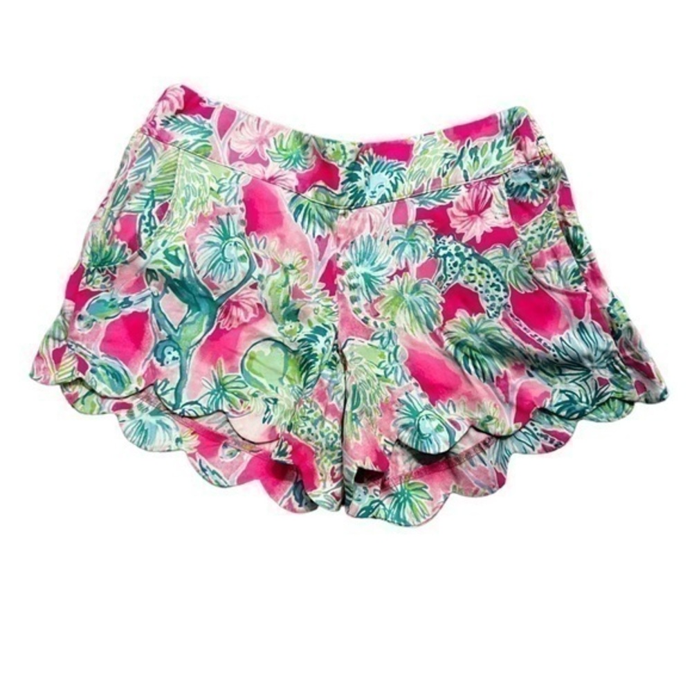 Lilly Pulitzer Dahlia Scalloped Elastic Waist Shorts Size XS